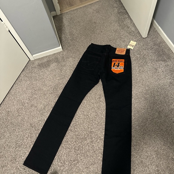 Iron Heart 555SBR-14OD - 14oz Overdyed Black Denim - NWT - Picture 3 of 4